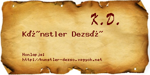 Künstler Dezső névjegykártya